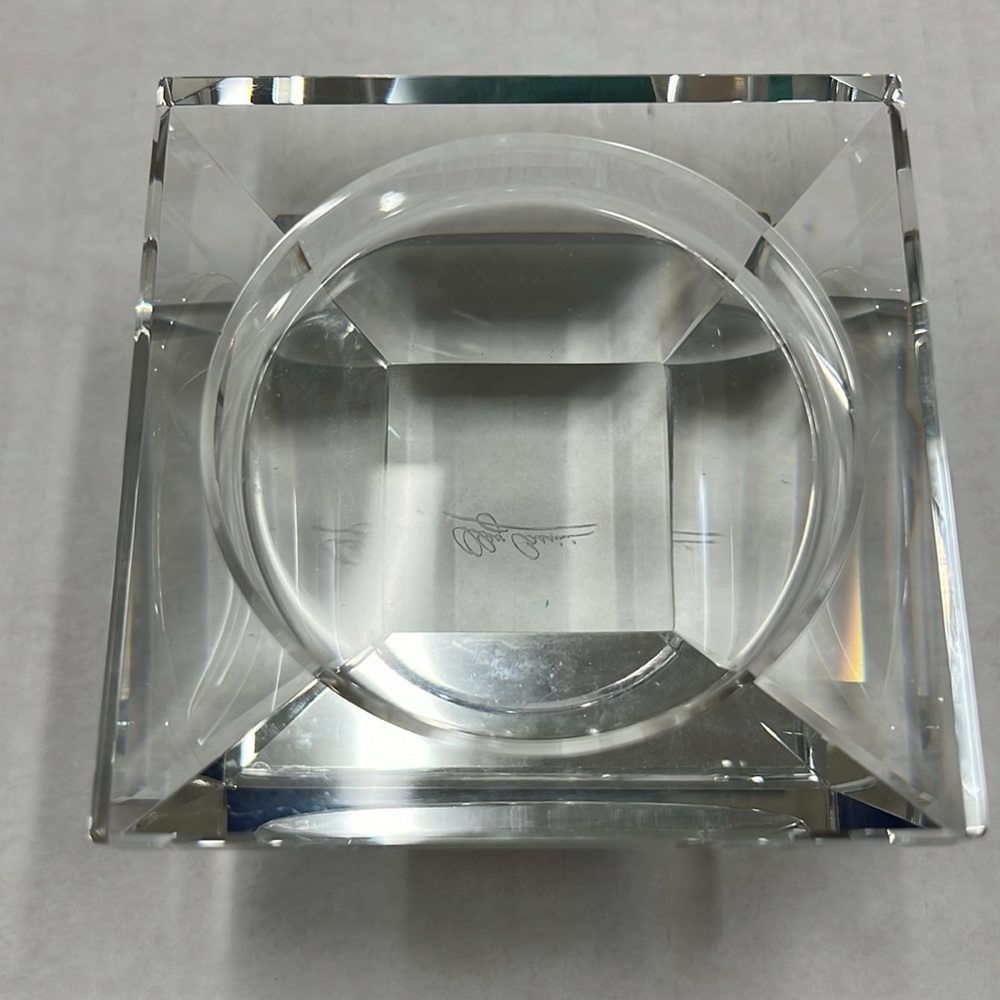 CANDLE HOLDER PILLAR OLEG CASSINI 124141 CLASSIC K9 OPTICAL CRYSTAL NEW NON LEAD